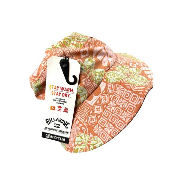 NWT Billabong Adventure Division Surf Sun Bucket Hat Adjustable Chin Strap Coral - Picture 1 of 6